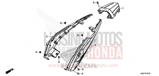 CAPOT ARRIERE CB500XAF de 2015